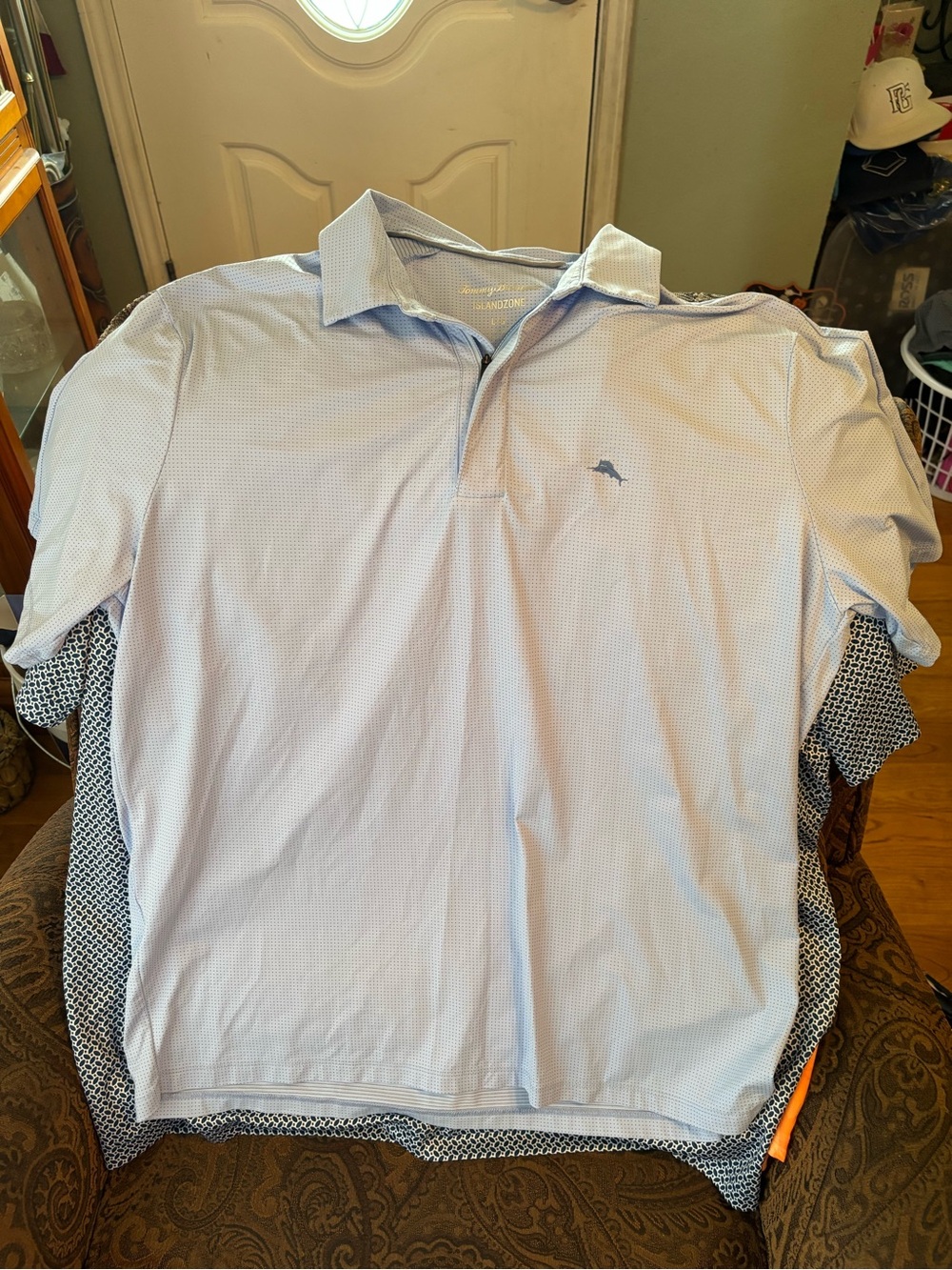 Tommy Bahama Light Blue Micro-Pattern Polo